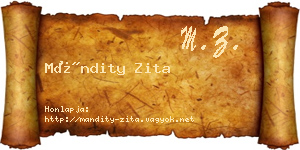 Mándity Zita névjegykártya