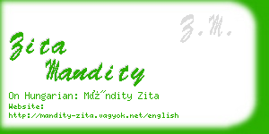 zita mandity business card